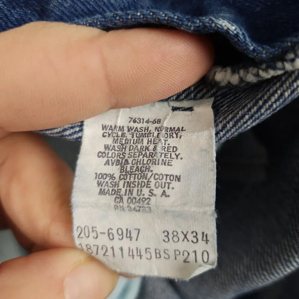 Lee Men's Regular Fit Straight Leg VTG 80's Jeans Tag 38x34 Fit‎ 34x33 USA Made